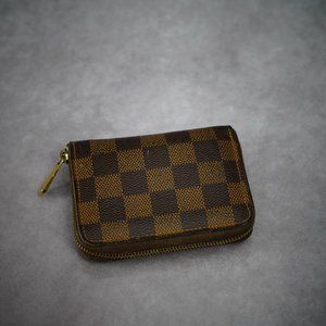 Louis Vuitton Brown Checkered Damier Ebene Zippy Coin Wallet